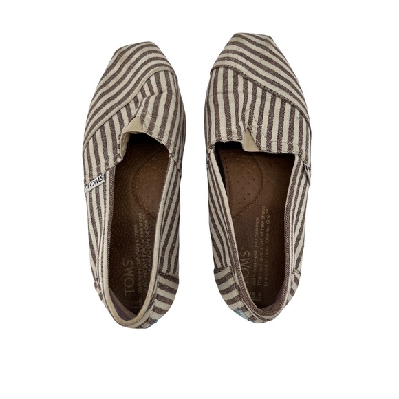 Toms Blue Striped Slip On Flats Size 5.5 Women's - Picture 4 of 9